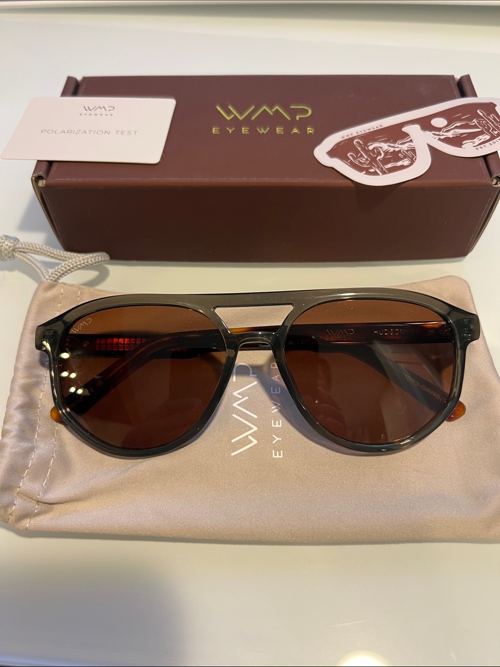 WMP Eyewear Hudson Sunglasses Black & Brown